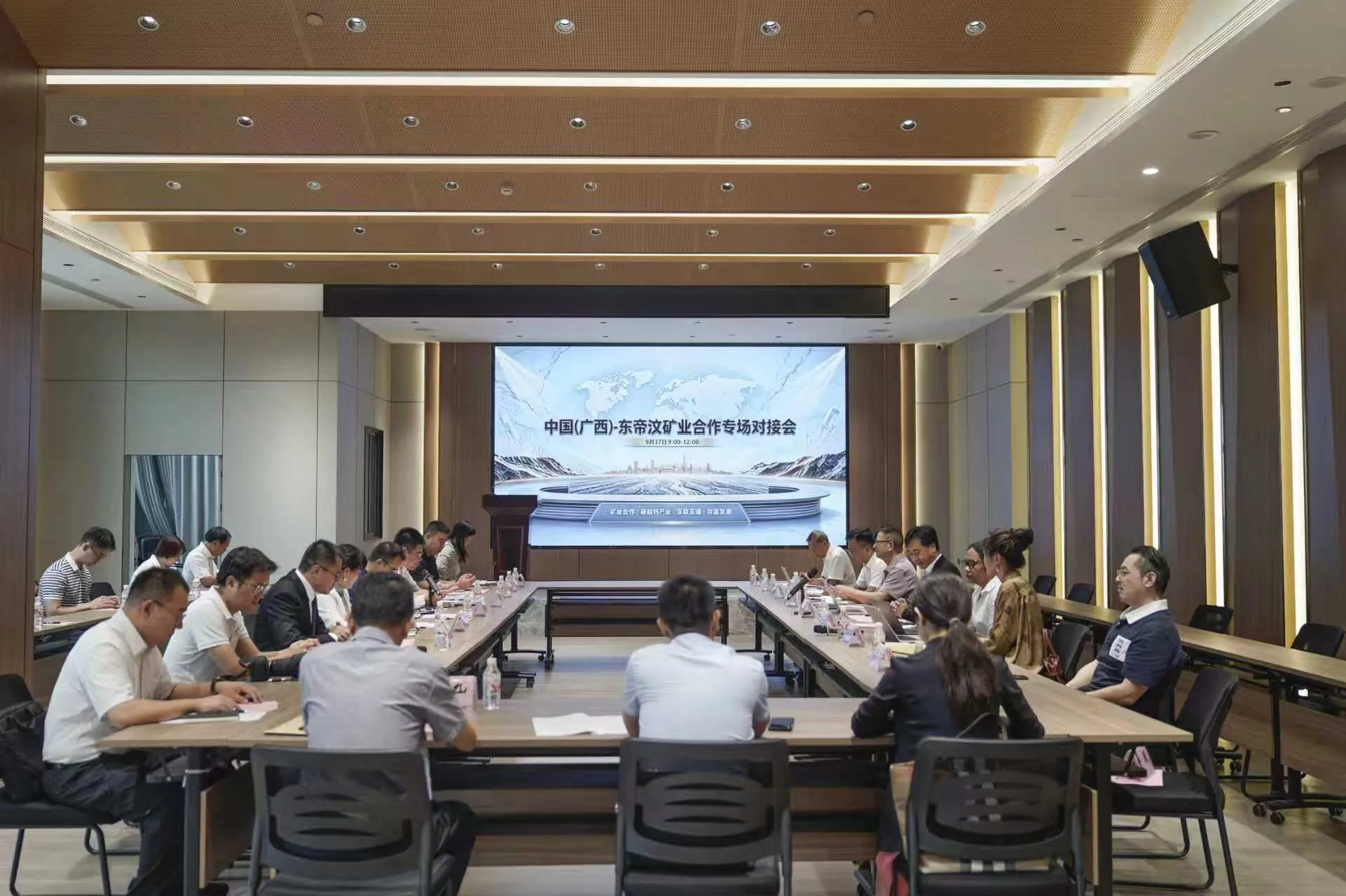 Delegates exchange views on mineral development and industrial cooperation.